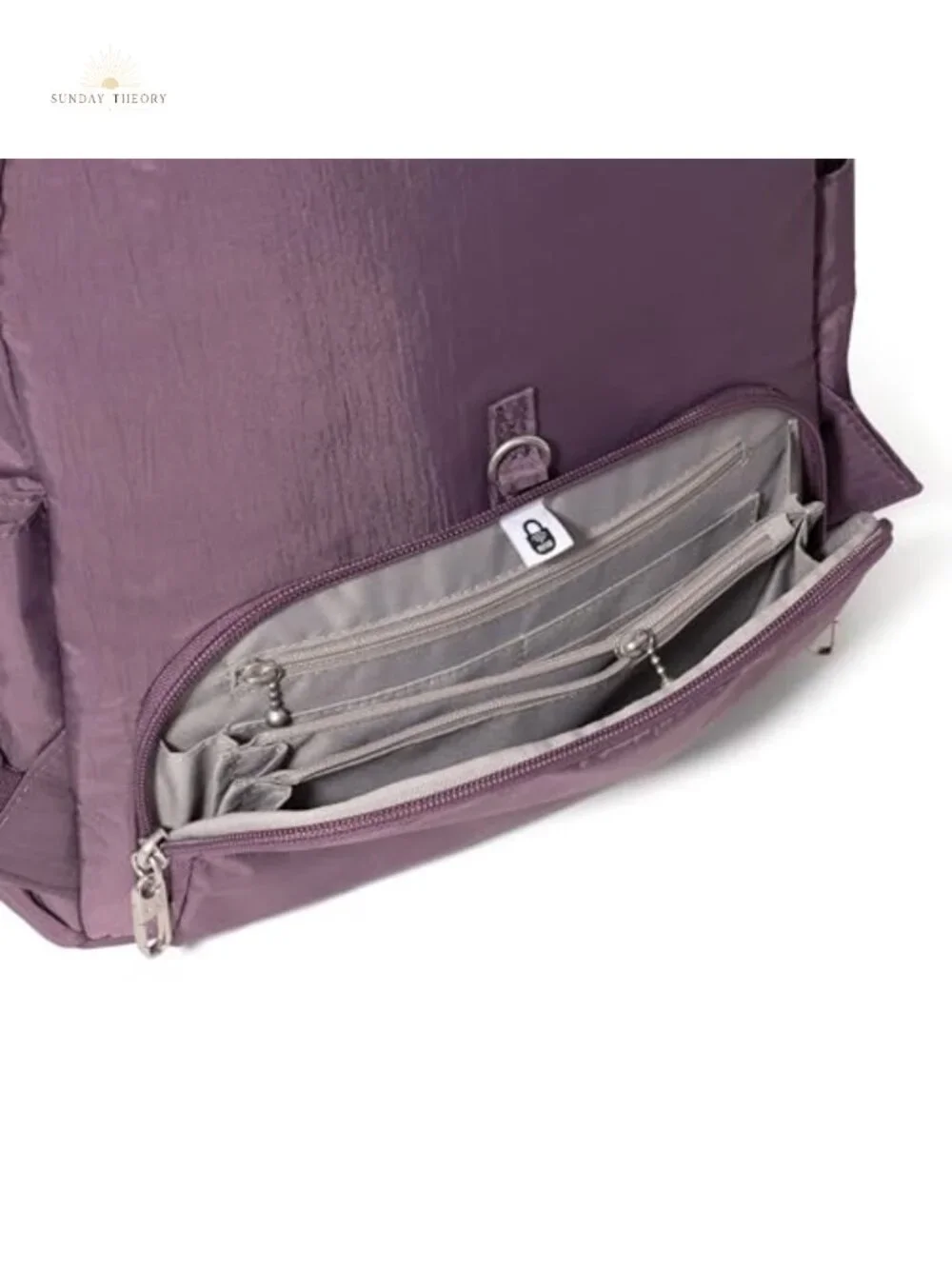 Anti-Theft Water-Resistant Nylon Backpack with RFID Blocking and Locking Zippers